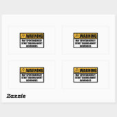Sticker Rectangulaire Drôle Dominoes Joueur Spontanément Avertissement C (Feuille)