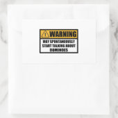 Sticker Rectangulaire Drôle Dominoes Joueur Spontanément Avertissement C (Sac)