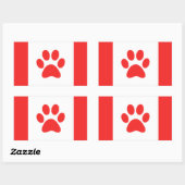 Sticker Rectangulaire Drôle Drôle Canadien Paw (Feuille)