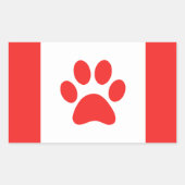 Sticker Rectangulaire Drôle Drôle Canadien Paw (Devant)