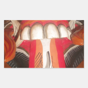 Sticker Rectangulaire Drôle effrayant Langue bizarre asiatique Halloween