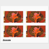 Sticker Rectangulaire Drôle Giraffe avec texte cool Hakuna Matata Design (Feuille)