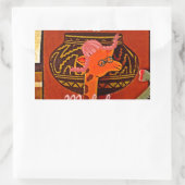 Sticker Rectangulaire Drôle Giraffe avec texte cool Hakuna Matata Design (Sac)