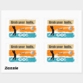 Sticker Rectangulaire Drôle Golf Attrapez vos balles (Feuille)