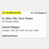 Sticker Rectangulaire Drôle ordonnance rx (Devant)