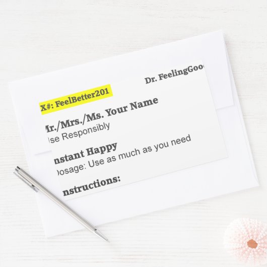 Sticker Rectangulaire Drôle ordonnance rx (Enveloppe)