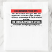 Sticker Rectangulaire Drôle Pas De Signe De Sollicitation. Porte Knocker (Sac)