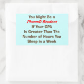 Sticker Rectangulaire Drôle PharmD Cadeaux étudiants (Sac)