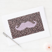 Sticker Rectangulaire Drôle Pink Bling Moustache Et Motif Poster de anim (Enveloppe)
