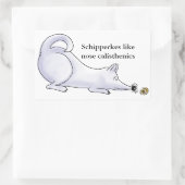 Sticker Rectangulaire Drôle Schipperke Dessin de Chien (Sac)