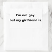 Sticker Rectangulaire Drôle Slogan Gay ! (Sac)