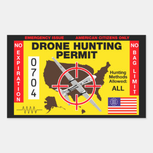 Sticker Rectangulaire Drone Hunting Permit