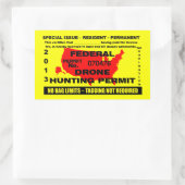 Sticker Rectangulaire Drone Hunting Permit (Sac)