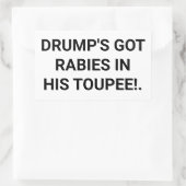 Sticker Rectangulaire Drump's Toupee Rabies Hankamer Artjunkhaus Fun (Sac)