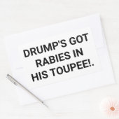 Sticker Rectangulaire Drump's Toupee Rabies Hankamer Artjunkhaus Fun (Enveloppe)