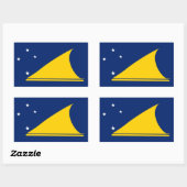 Sticker rectangulaire du drapeau des Tokélaou (Feuille)