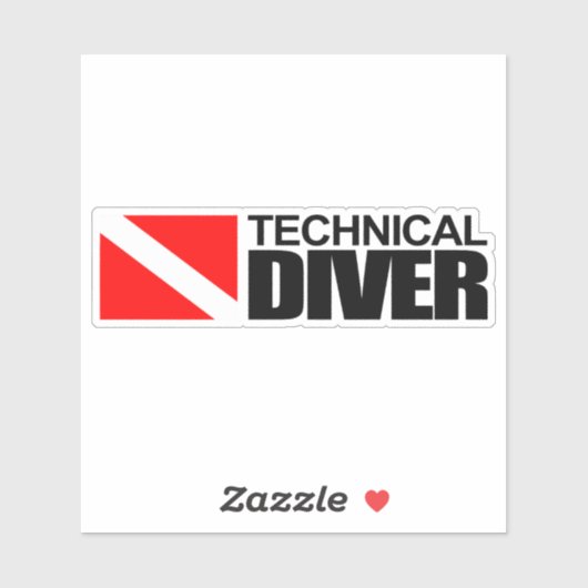 Sticker Rectangulaire du plongeur technique (Feuille)