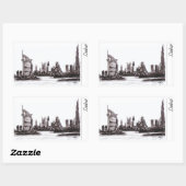 Sticker Rectangulaire Dubaï (Feuille)