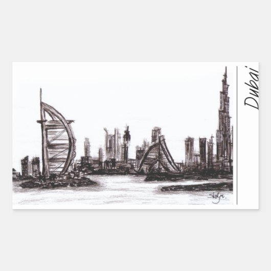 Sticker Rectangulaire Dubaï (Devant)