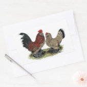 Sticker Rectangulaire D'Uccle Bantams : Mille Fleur (Enveloppe)