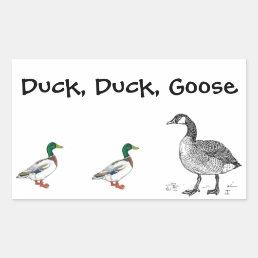 Sticker Rectangulaire Duck Duck Goose Cartoon (Devant)