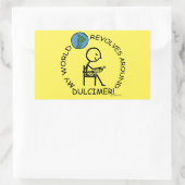 Sticker Rectangulaire Dulcimer - Le Monde tourne autour d'un bâton recta (Sac)