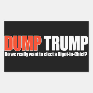 Sticker Rectangulaire DUMP TRUMP - Voulons-nous vraiment un Bigot-en-Che