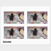 Sticker Rectangulaire Durée du bain (Feuille)