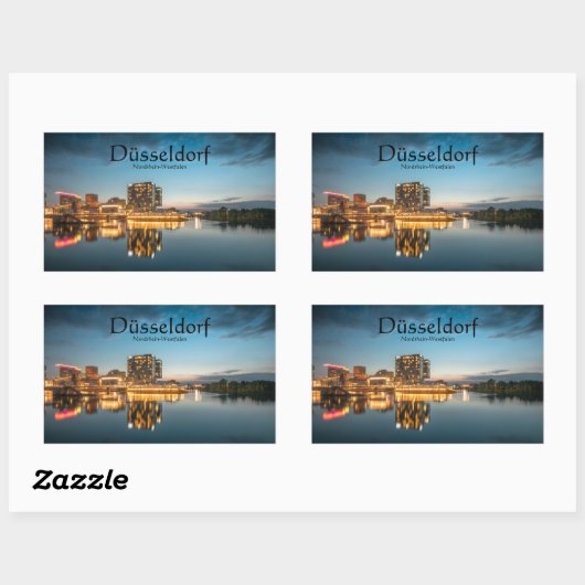 Sticker Rectangulaire Dusseldorf Allemagne (Feuille)