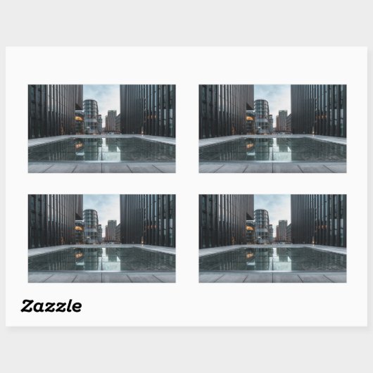 Sticker Rectangulaire Dusseldorf Allemagne (Feuille)