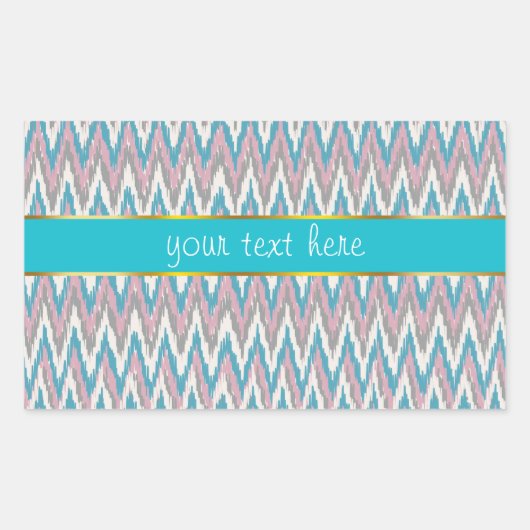 Sticker Rectangulaire Dusty rose et bleu iKat (Devant)