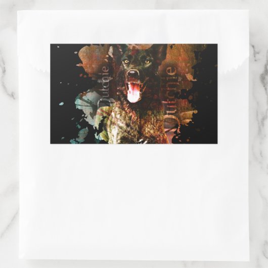 Sticker Rectangulaire Dutch Shepherd chien - Dutchie (Sac)