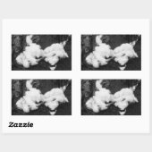Sticker Rectangulaire duveteux vers le bas (Feuille)
