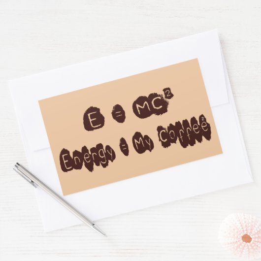 STICKER RECTANGULAIRE E = MC2 (Enveloppe)