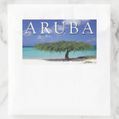 Sticker Rectangulaire Eagle Beach | Caraïbes, Aruba (Sac)