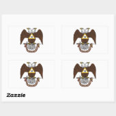 Sticker Rectangulaire Eagle Brown de cerf écossais du 32e degré (Feuille)