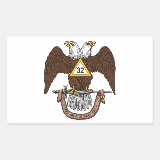 Sticker Rectangulaire Eagle Brown de cerf écossais du 32e degré (Devant)