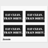 Sticker Rectangulaire Eat Clean. Train Dirty. (Feuille)