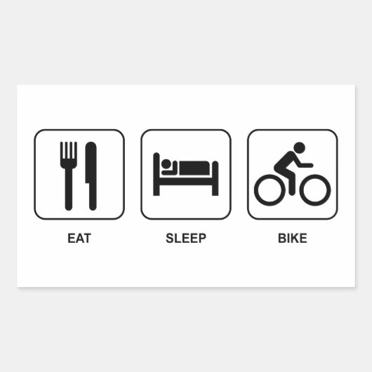 Sticker Rectangulaire Eat Sleep (Devant)