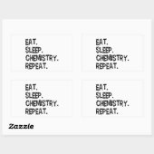 Sticker Rectangulaire Eat Sleep Chemistry Repeat | Funny Science (Feuille)