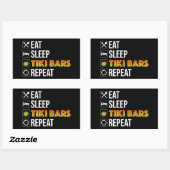 Sticker Rectangulaire Eat. Sleep. Tiki Bars. Repeat (Feuille)