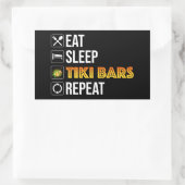 Sticker Rectangulaire Eat. Sleep. Tiki Bars. Repeat (Sac)