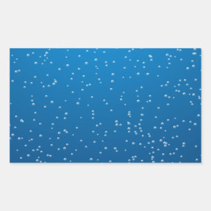 Sticker Rectangulaire Eau bleue profonde et bulles TIny