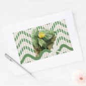 Sticker Rectangulaire Eau Lilies aquarelle rayée coulisse (Enveloppe)