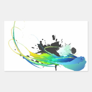 Sticker Rectangulaire Eaux cool Abstraites Plaques de peinture