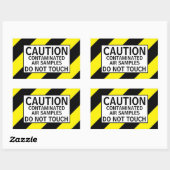 STICKER RECTANGULAIRE ÉCHANTILLONNAGE D'AIR CONTAMINÉ DE LA CAUTION (Feuille)