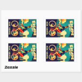 Sticker Rectangulaire Échapper À La City Ride Gravel Vélo (Feuille)