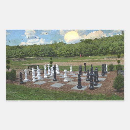 Sticker Rectangulaire Échecs de taille de vie (Devant)