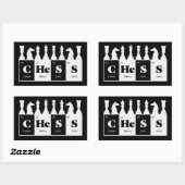 Sticker Rectangulaire Échecs faits d'éléments Graphique Échecs Pièces De (Feuille)