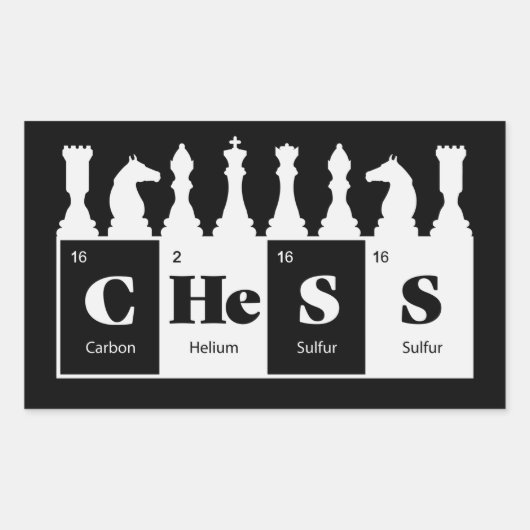 Sticker Rectangulaire Échecs faits d'éléments Graphique Échecs Pièces De (Devant)